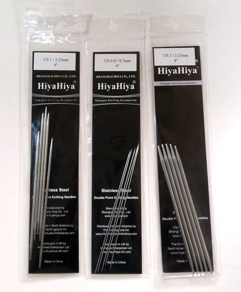 10cm Hiya Hiya Steel Double Pointed Needles